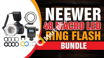 Neewer® 48 Macro Led Ring Flash Bundle With Lcd Display Power Control Adapter Rings & Diffusers For